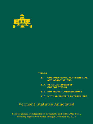 cover image of Vermont Statutes Annotated